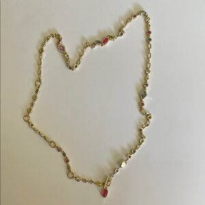 Kendra Scott Gold Necklace with Pink and Blue Accents